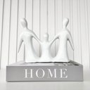 Ver imagem 2 de Enfeite Escultura Família de Cerâmica Decor na Cor Branca