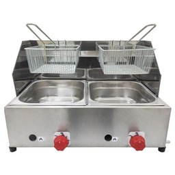Kit Lanchonete Mesa de Manipulação 100x55cm + Fritadeira a Gás 2 Cuba + Chapa a Gás 90cm - 4