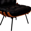 Ver imagem 5 de Poltrona Decorativa com Puff Laura Couro Preto - Sallar Home