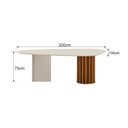 Ver imagem 3 de Conjunto Sala de Jantar Mesa Orgânica 200cm 6 Cadeiras Belle com Tampo Vidro Cinamomo/Off White/Sint