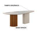 Ver imagem 2 de Conjunto Sala de Jantar Mesa Orgânica 200cm 6 Cadeiras Belle com Tampo Vidro Cinamomo/Off White/Sint