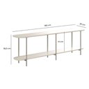 Ver imagem 2 de Aparador Mesa Lateral para Sofá Sala 180cm 100% MDF Estrutura Aço Carbono Off White Fosco