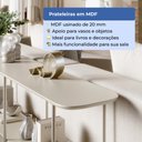 Ver imagem 3 de Aparador Mesa Lateral para Sofá Sala 180cm 100% MDF Estrutura Aço Carbono Off White Fosco