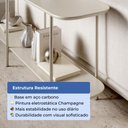 Ver imagem 4 de Aparador Mesa Lateral para Sofá Sala 180cm 100% MDF Estrutura Aço Carbono Off White Fosco