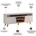 Ver imagem 3 de Rack para Sala de Estar TV 60 pol Pés Retrô Eva D05 Bali Cedro - Lyam Decor