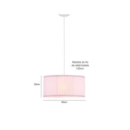 Pendente Luminária De Quato Infantil Azul Rosa:Rosa - 2