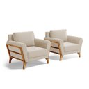 Ver imagem 1 de Kit 2 Poltronas Sabrina de Madeira Maciça com Almofada Veludo Bege 102