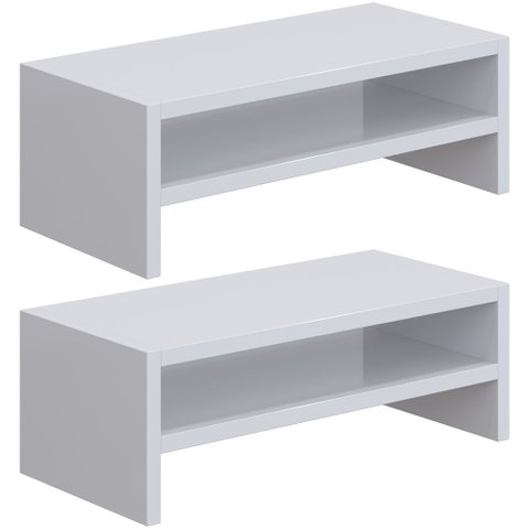 Kit 02 Suportes Para Monitor Stand Home Office Lap 63 cm L03 Branco - Lyam Lyam Decor