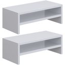 Ver imagem 1 de Kit 02 Suportes Para Monitor Stand Home Office Lap 63 cm L03 Branco - Lyam Lyam Decor