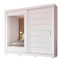 Ver imagem 1 de Guarda Roupa Florença Panan com 2 Portas de Correr e Espelho - Branco