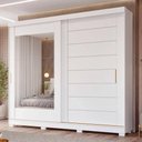 Ver imagem 2 de Guarda Roupa Florença Panan com 2 Portas de Correr e Espelho - Branco