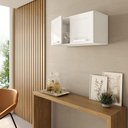 Ver imagem 3 de Armário Aéreo Multiuso 8191 70cm 2 Portas MDF MDP Aço Branco Bertolini
