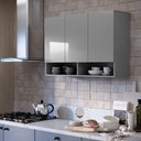 Ver imagem 1 de Armário Aéreo 3 Portas Milão Suspenso para Quarto Cozinha Sala Rede Móveis