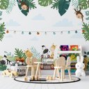 Ver imagem 1 de Papel de Parede - Safári com Zebra, Leão, Girafa