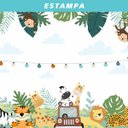 Ver imagem 4 de Papel de Parede - Safári com Zebra, Leão, Girafa
