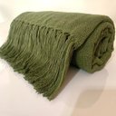 Ver imagem 6 de Kit com 2 Mantas Quadriculada para Sofá e Camas Verde Oliva e Terracota Xale 1,20x1,80 M Artesanato