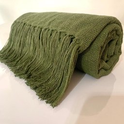 Kit com 2 Mantas Quadriculada para Sofá e Camas Verde Oliva e Terracota Xale 1,20x1,80 M Artesanato - 6