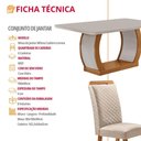 Ver imagem 2 de Mesa Jantar Milena 6 Lugares MDF Vidro Cadeiras Lorena Veludo Off White 180cm Moderna