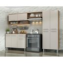 Ver imagem 3 de Armário Cozinha Estrela 9 Portas 1 Gav C/ Balcão Castanho/off White