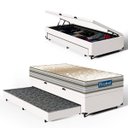 Ver imagem 6 de Cama Box Baú com Colchão de Molas Ensacadas Double Face Pillow Euro Alfa Probel + Auxiliar