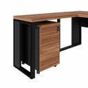 Ver imagem 5 de Mesa de Escritório em L 170 cm X 160 cm 40mm Pés Metal com Gaveteiro F5 Office Cor:Nogal com Preto