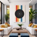 Ver imagem 5 de Quadro Canvas Abstrato Disco Vinil 90x60cm Mold Branca
