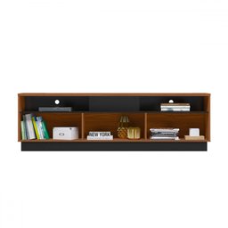 Rack para Tv até 75 Polegadas Temaru Ripado 3 Porta Freijó/preto Fosco - Pnr Móveis - 3