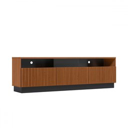 Rack para Tv até 75 Polegadas Temaru Ripado 3 Porta Freijó/preto Fosco - Pnr Móveis - 2