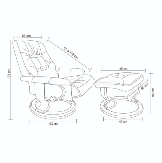 Poltrona de Massagem Louisiana Rivatti com Apóio para Pés Revestimento Creme - 6