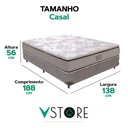 Ver imagem 3 de Cama Box Casal Cinza e Colchão Four Season Molas Vstore