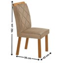 Ver imagem 4 de Conjunto Mesa de Jantar 180cm com 6 Cadeiras Estofadas Multimóveis Crrft-CON039 Madeirado/Off White
