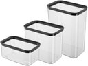 Ver imagem 1 de Kit 3 Potes Herméticos 750ml 1700ml 2600ml Vedação Silicone Organizador Alimentos Porta Mantimento