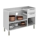 Ver imagem 3 de Balcão de Cozinha Itatiaia em Aço para Pia 3 Portas e 2 Gavetas Branco Tarsila