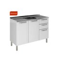 Ver imagem 2 de Balcão de Cozinha Itatiaia em Aço para Pia 3 Portas e 2 Gavetas Branco Tarsila