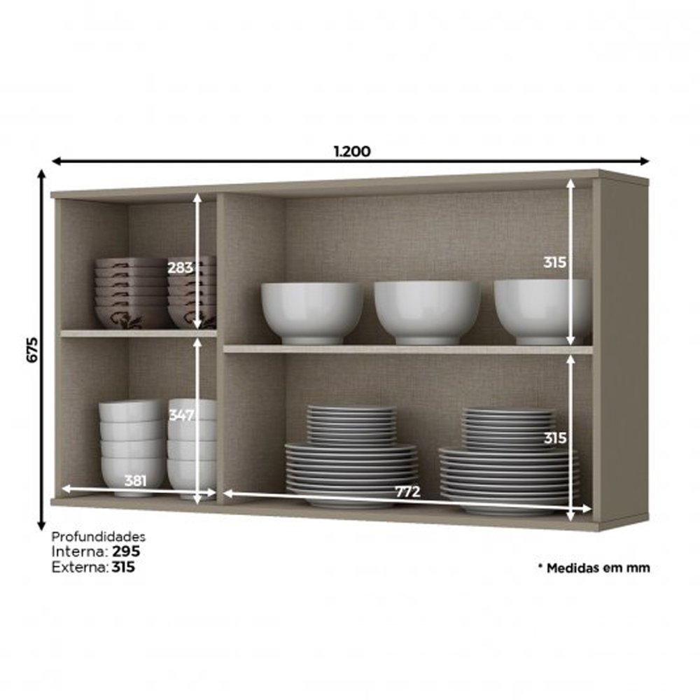 Cozinha Completa Modulada 5 Peças com Tampo MDF Connect 22 Duna Cristal Henn - 5