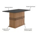 Ver imagem 3 de Conjunto Sala de Jantar Mesa com Tampo Chanfrado Agata 4 Cadeiras Estofadas Jade Poliman