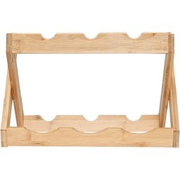 Suporte Para Vinhos Retrátil Bambu 6 Garrafas - Mimo Style - 5