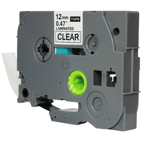 Fita para Rotulador Eletrônico Compatível com Brother Tzc-131 Tze-131 12mm X 8m Laminada Preto / Tra