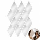 Ver imagem 6 de Kit 12 Espelhos Adesivos Losango 10x18cm Decorativos Acrilico Espelhado Parede Painel Flexivel Mosai