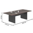 Ver imagem 2 de Mesa de Reunião 6 Lugares Escritório Parma Freijó Preto