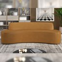 Ver imagem 1 de Sofá Decorativo 4 Lugares 230cm Bélgica Curvo PU Caramelo G15 - Gran Belo