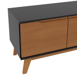 Rack Kappesberg 3 Portas Preto Fosco/canela 136cm - 5