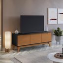 Ver imagem 1 de Rack Kappesberg 3 Portas Preto Fosco/canela 136cm