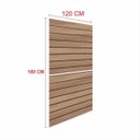 Ver imagem 1 de Expositor Painel Canaletado 18Mm Amadeirado Escuro Altura 180 Cm Comp 120 Cm