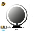 Ver imagem 3 de Espelho Redondo Simples C/ Iluminação e Suporte Bancada 40cm