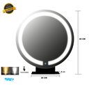 Ver imagem 3 de Espelho Redondo Simples C/ Iluminação e Suporte Bancada 40cm