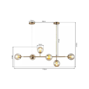 Ver imagem 7 de Lustre Pendente Jabuticaba Jabuti Dourado com 6 Bolas Globos Esféras Âmbar Moderno Luxo Inl85