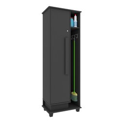 Armário Multiuso Escritório Lavanderia Quarto 1 Porta Caribe Preto - 2