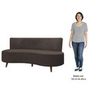 Ver imagem 5 de Sofá 2 Lugares para Sala Living 135cm Pés Palito Korah K04 Veludo Marrom - Mpozenato