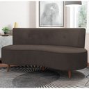 Ver imagem 2 de Sofá 2 Lugares para Sala Living 135cm Pés Palito Korah K04 Veludo Marrom - Mpozenato